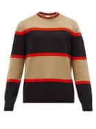 Matchesfashion.com Burberry - Garratt Stripe Wool-blend Sweater - Mens - Black Brown