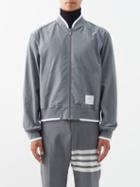 Thom Browne - Logo-patch Cotton-blend Bomber Jacket - Mens - Mid Grey