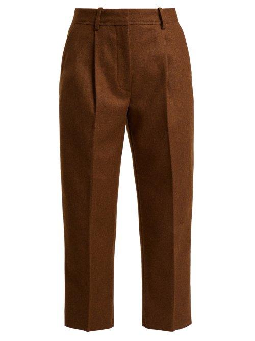 Matchesfashion.com Acne Studios - Tapered Wool Blend Trousers - Womens - Brown