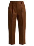 Matchesfashion.com Acne Studios - Tapered Wool Blend Trousers - Womens - Brown