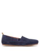 Matchesfashion.com Mulo - Suede And Shearling Slippers - Mens - Navy
