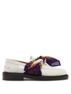 Matchesfashion.com Maison Margiela - Scarf Tied Patent Leather Loafers - Womens - Purple White