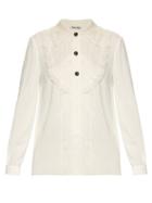 Miu Miu Crepe Shirt With Silk-organza Trim