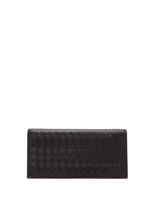 Matchesfashion.com Bottega Veneta - Intrecciato Wallet - Mens - Black Multi