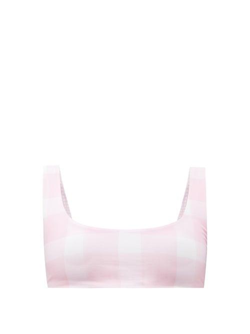 Matchesfashion.com Solid & Striped - The Elle Reversible Recycled-fibre Bikini Top - Womens - Pink White
