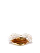 Matchesfashion.com Jil Sander - Baroque-pearl & Leaf Pendant Bracelet - Womens - Pearl