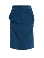 Matchesfashion.com Vivienne Westwood Anglomania - Twisted Corduroy Pencil Skirt - Womens - Blue