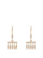 Matchesfashion.com Ileana Makri - Grass Dewdrops Diamond & 18kt Gold Earrings - Womens - Yellow Gold
