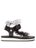 Matchesfashion.com Midnight 00 - Polka Dot Tulle Strap Sandals - Womens - White Multi