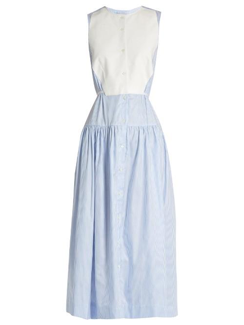 Palmer/harding Sleeveless Pinstriped Cotton Shirtdress