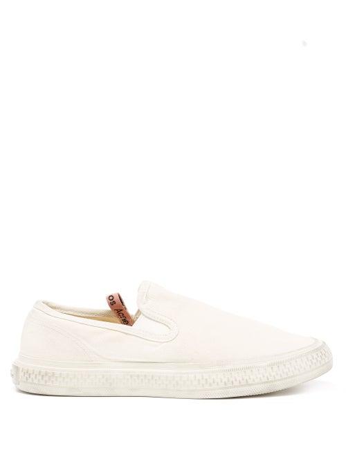 Matchesfashion.com Acne Studios - Ballow Slip-on Cotton-canvas Trainers - Womens - White