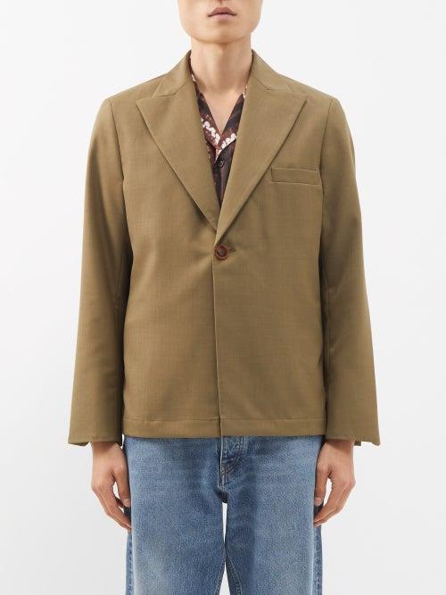 Sfr - Power Single-breasted Blazer - Mens - Khaki