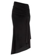 Matchesfashion.com Alexandre Vauthier - Dip-hem Gathered Jersey Skirt - Womens - Black