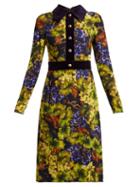 Matchesfashion.com Dolce & Gabbana - Grape Print Cady Dress - Womens - Black Multi