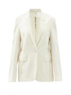Matchesfashion.com Petar Petrov - Irma Single-breasted Cotton-gabardine Jacket - Womens - Ivory