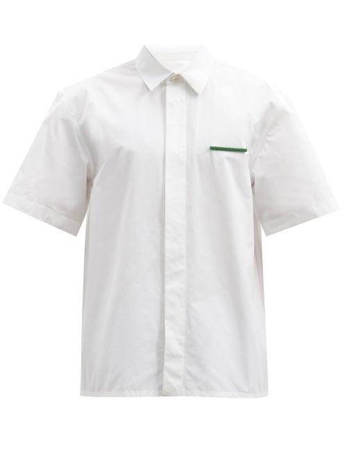 Matchesfashion.com Jil Sander - Never Fade Away-plaque Cotton Short-sleeved Shirt - Mens - White