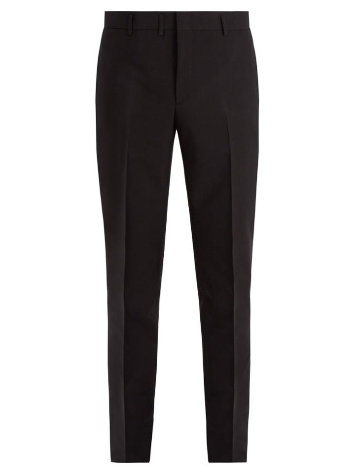 Saint Laurent Slim-leg Mohair And Cotton-blend Trousers