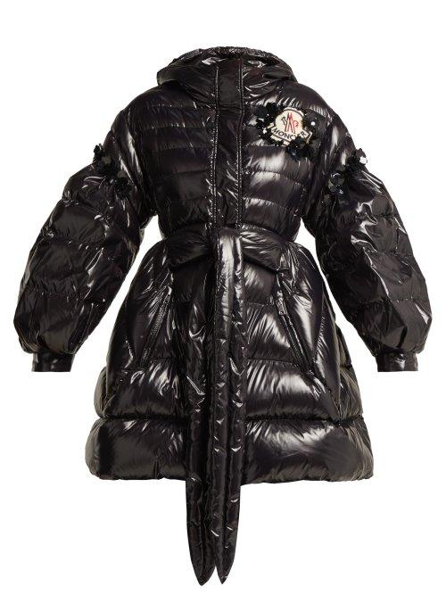 Matchesfashion.com 4 Moncler Simone Rocha - Elinor Down Filled Hooded Jacket - Womens - Black