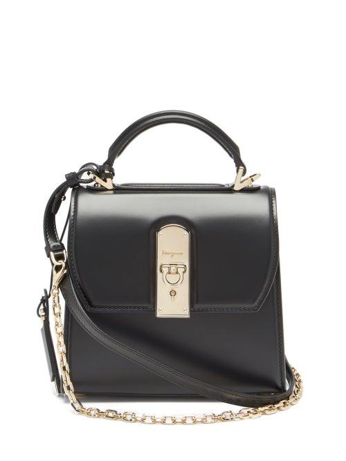 Matchesfashion.com Salvatore Ferragamo - Boxyz Small Leather Box Bag - Womens - Black
