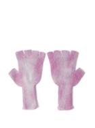 The Elder Statesman - Hot Tie-dye Cashmere Fingerless Gloves - Womens - Purple Pink
