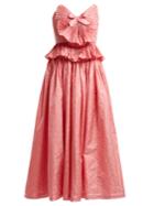 Gucci Pleated-trim Silk-blend Jacquard Gown