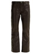 Saint Laurent Cropped Leather Trousers