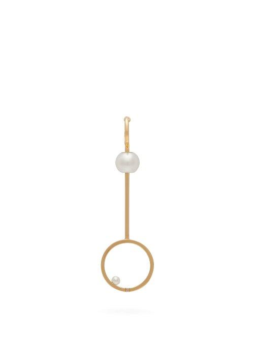 Matchesfashion.com Delfina Delettrez - Bubble18kt Gold, Pearl And Diamond Single Earring - Womens - Gold