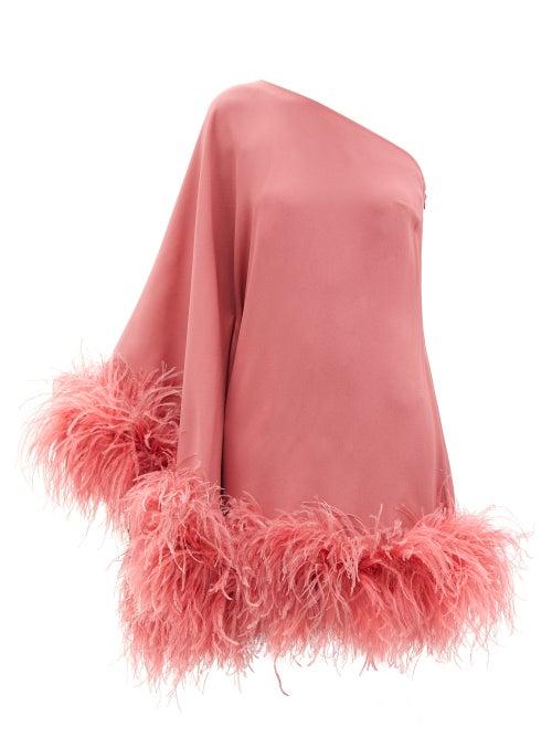 Taller Marmo - Piccolo Ubud Feather-trimmed Crepe Dress - Womens - Light Pink