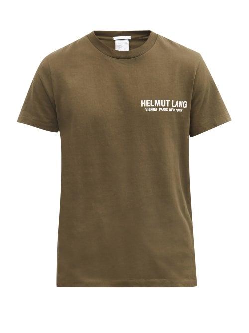 Matchesfashion.com Helmut Lang - Crossover-strap Cotton-jersey T-shirt - Mens - Khaki