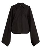 Matchesfashion.com A.w.a.k.e. - Kimono Sleeve Cotton Poplin Top - Womens - Black