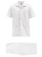 P. Le Moult - Short-sleeve Cotton-piqu Pyjamas - Mens - White