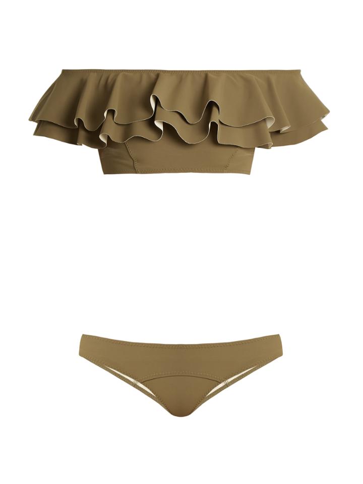 Lisa Marie Fernandez Mira Ruffled Bonded Bikini
