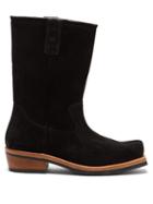 Our Legacy - Square-toe Suede Boots - Mens - Black