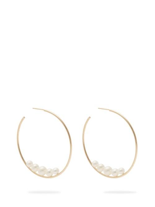 Matchesfashion.com Mizuki - Pearl & 14kt Gold Hoop Earrings - Womens - Pearl