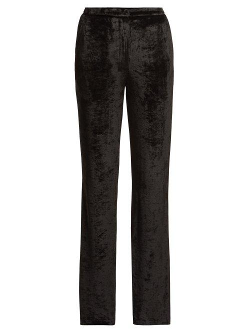 Matchesfashion.com Sonia Rykiel - Velvet Wide Leg Trousers - Womens - Black