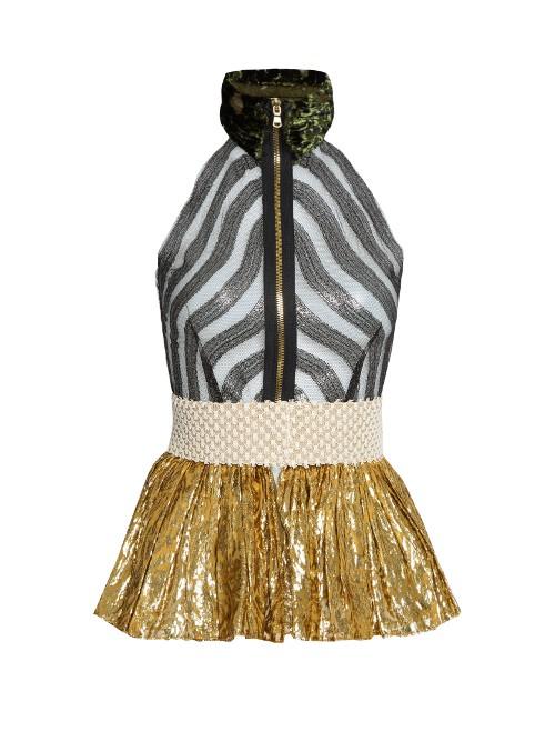 Sophie Theallet Mari Sleeveless Fil Coup Silk-blend Tulle Top