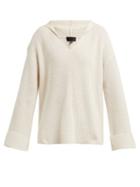 Matchesfashion.com Nili Lotan - Gillian V Neck Cashmere Hooded Sweater - Womens - Ivory