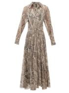 Matchesfashion.com Norma Kamali - Snake Print Jersey Wrap Dress - Womens - Grey Print