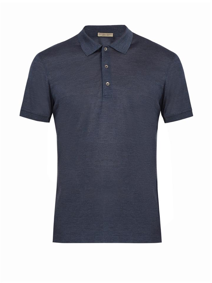 Bottega Veneta Contrast-collar Silk-piqu Polo Shirt