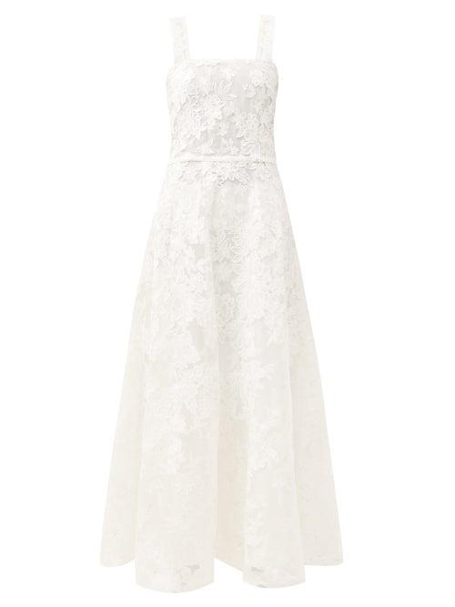 Matchesfashion.com Gioia Bini - Lucinda Square-neck Macram-lace Maxi Dress - Womens - White