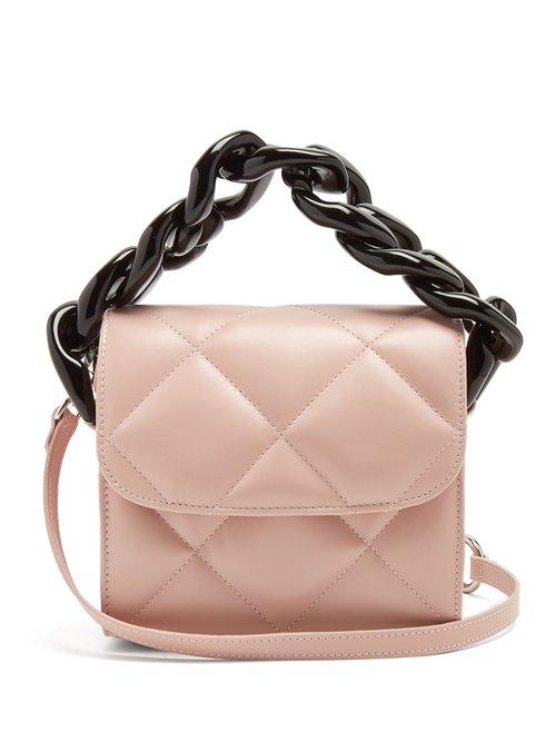 Matchesfashion.com Marques'almeida - Oversized Curb Chain Quilted Leather Shoulder Bag - Womens - Light Pink