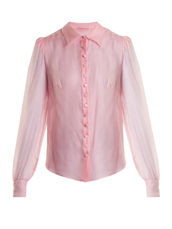 The Vampire's Wife Long-sleeved Sheer Silk-chiffon Shirt