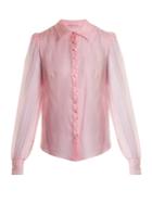 The Vampire's Wife Long-sleeved Sheer Silk-chiffon Shirt