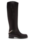 Matchesfashion.com Christian Louboutin - Croche Cate Knee High Leather Riding Boots - Womens - Black