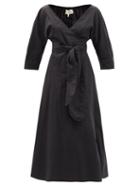 Ladies Rtw Mara Hoffman - Agnella Organic Cotton-poplin Wrap Dress - Womens - Black
