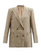 Matchesfashion.com Blaz Milano - Merit Everynight Checked Double-breasted Jacket - Womens - Brown White