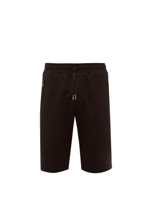 Matchesfashion.com Dolce & Gabbana - Logo Embroidered Cotton Shorts - Mens - Black
