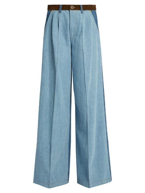 Sonia Rykiel High-waisted Wide-leg Patchwork Jeans
