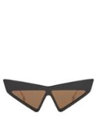 Matchesfashion.com Gucci - Crystal Embellished Cat Eye Sunglasses - Womens - Black