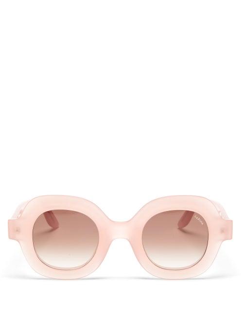 Matchesfashion.com Lapima - Catarina Oversized Square Acetate Sunglasses - Womens - Light Pink